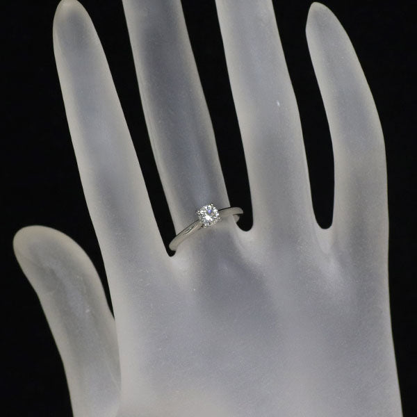カルティエ Pt950 ダイヤモンド リング 0.33ct E VS1 EX 1895 ソリテール 48号
