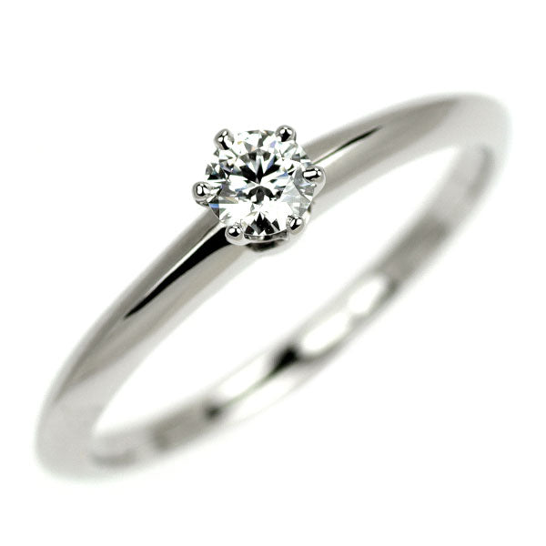 ティファニー Pt950 ダイヤモンド リング 0.19ct E VVS1 VG/VG ソリティア