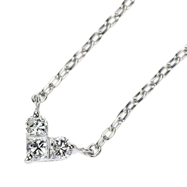 スタージュエリー Pt950 ダイヤモンド ペンダントネックレス 0.10ct ミステリアスハート