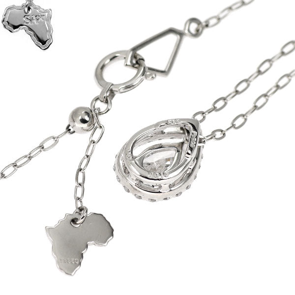 サバース Pt900/ Pt850 ペアシェイプ ダイヤモンド ペンダントネックレス 0.57ct D0.13ct