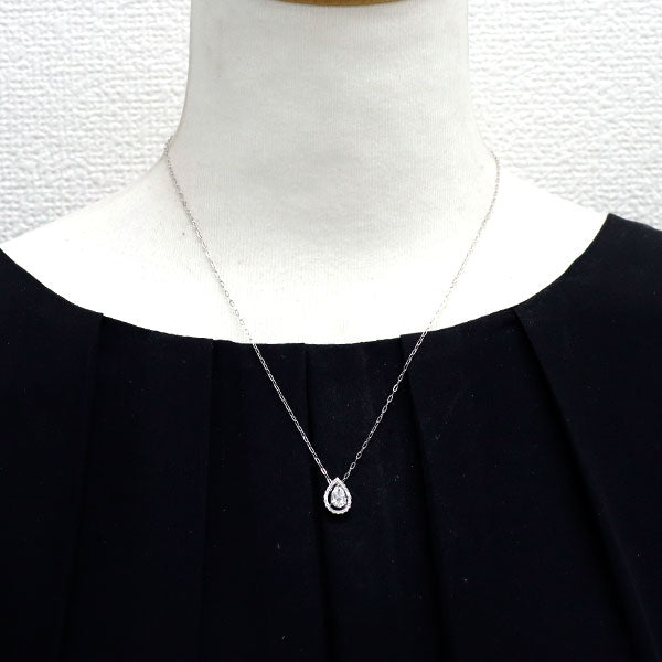 サバース Pt900/ Pt850 ペアシェイプ ダイヤモンド ペンダントネックレス 0.57ct D0.13ct