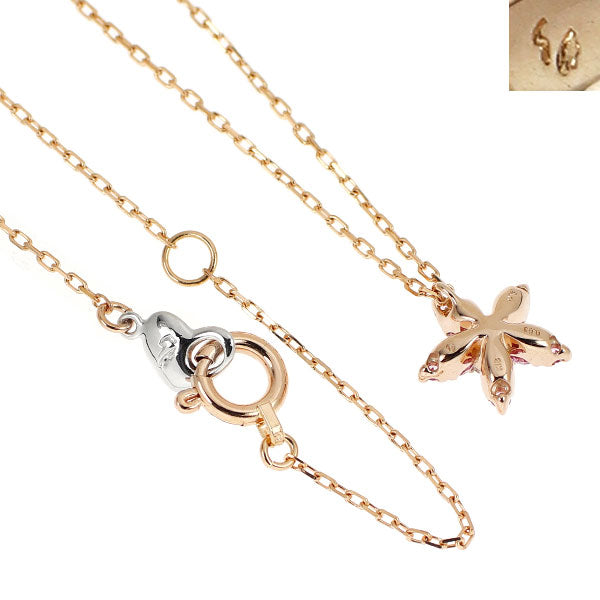 セイレーンアズーロ K18WG/PG ピンクサファイア ダイヤモンド ペンダントネックレス 0.11ct D0.03ct フラワー