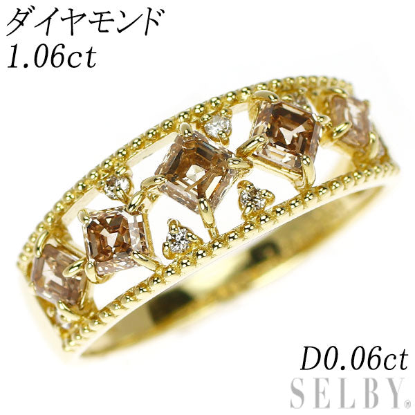 K18YG ダイヤモンド リング 1.06ct D0.06ct