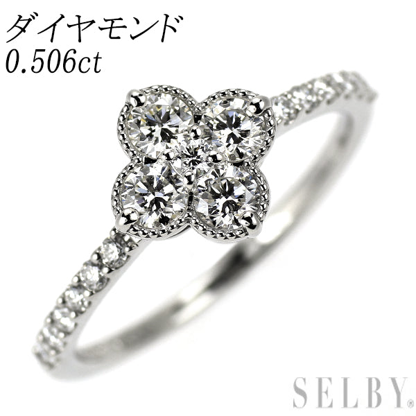 Pt900 ダイヤモンド リング 0.506ct フラワー