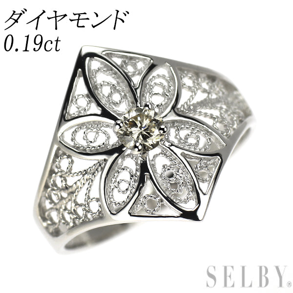 K18WG ダイヤモンド リング 0.19ct