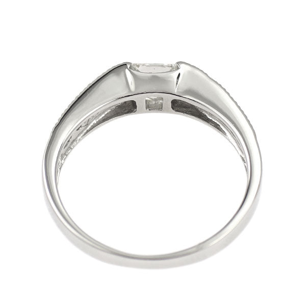 Pt900 プリンセスカット ダイヤモンド リング 0.409ct D0.16ct