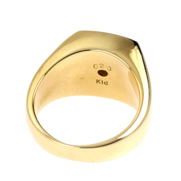 K18YG ダイヤモンド リング 0.20ct 印台 後光留め