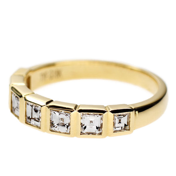 K18YG スクエアカット ダイヤモンド リング 0.85ct