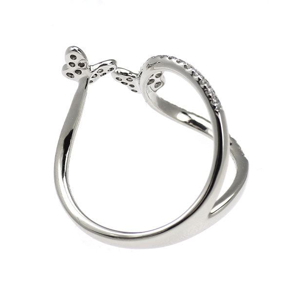 K18WG ダイヤモンド リング 0.23ct 蝶