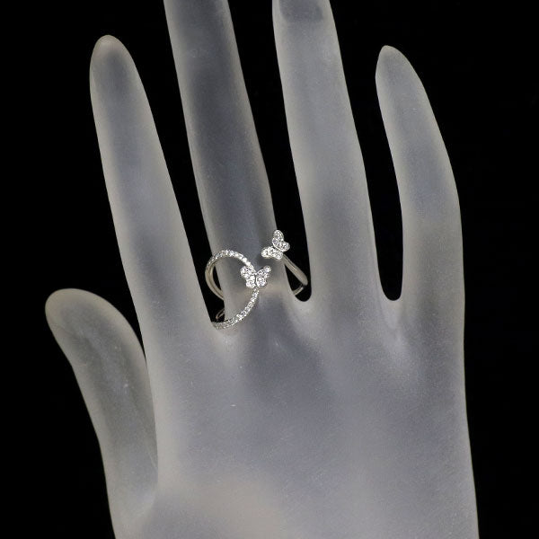 K18WG ダイヤモンド リング 0.23ct 蝶
