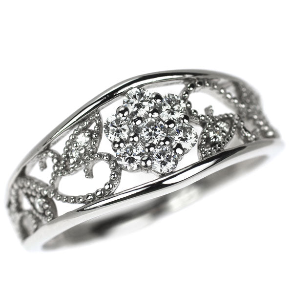 Pt900 ダイヤモンド リング 0.31ct フラワー