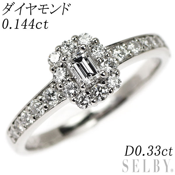 Pt900 ダイヤモンド リング 0.144ct D0.33ct