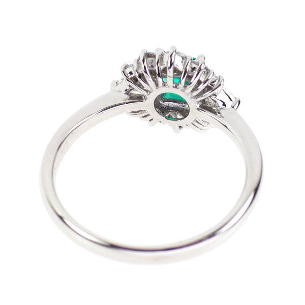 Pt900 エメラルド ダイヤモンド リング 0.29ct D0.45ct