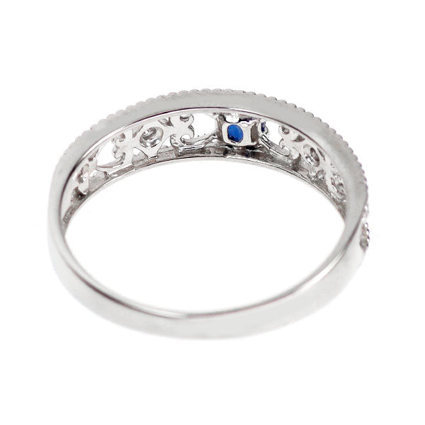 Pt900 サファイア ダイヤモンド リング 0.21ct D0.04ct