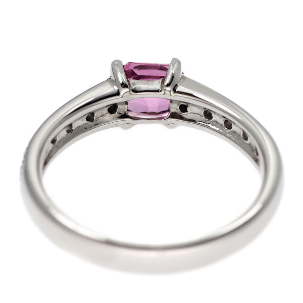 Pt900 ピンクサファイア ダイヤモンド リング 0.91ct D0.294ct