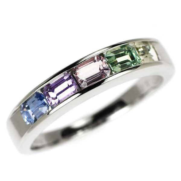Pt950 マルチカラーサファイア リング 1.30ct