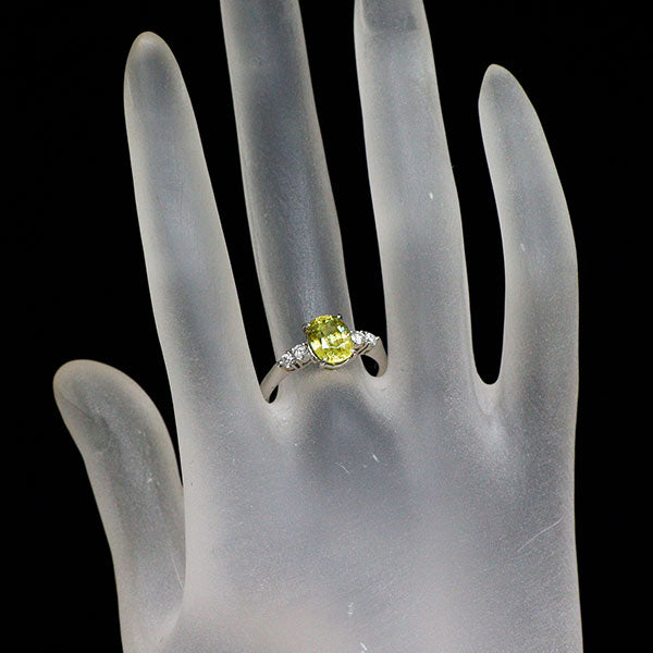 Pt900 スフェーン ダイヤモンド リング 2.11ct D0.24ct