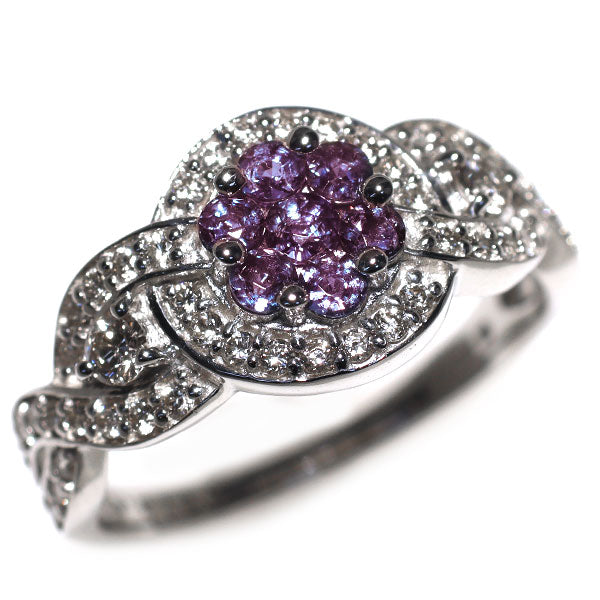 希少 Pt900 アレキサンドライト ダイヤモンド リング 0.37ct D0.43ct