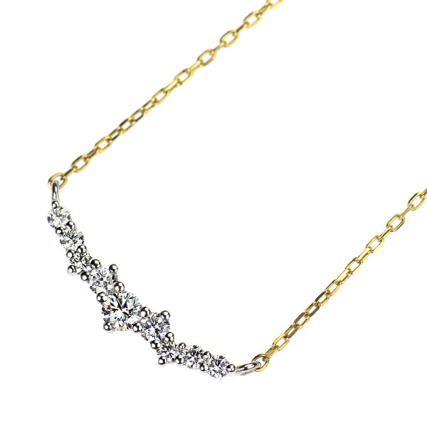 Pt950/ K18YG ダイヤモンド ペンダントネックレス 0.17ct