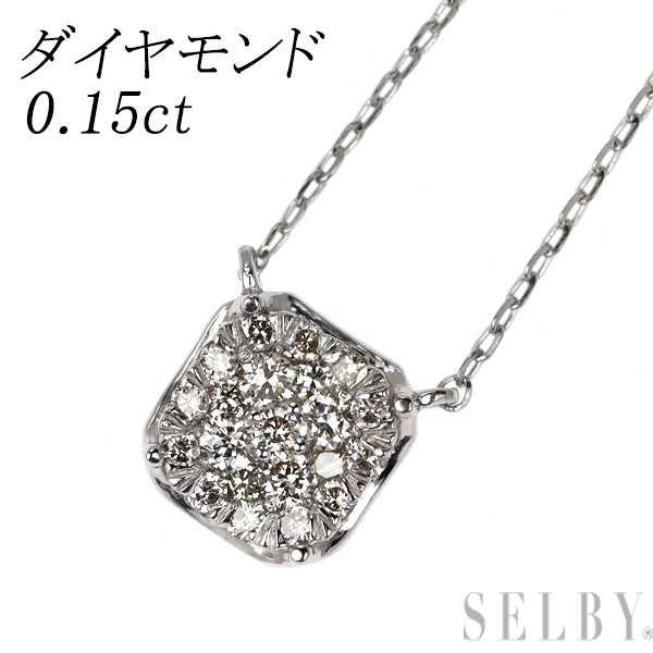 Pt900/ Pt850 ダイヤモンド ペンダントネックレス 0.15ct パヴェ