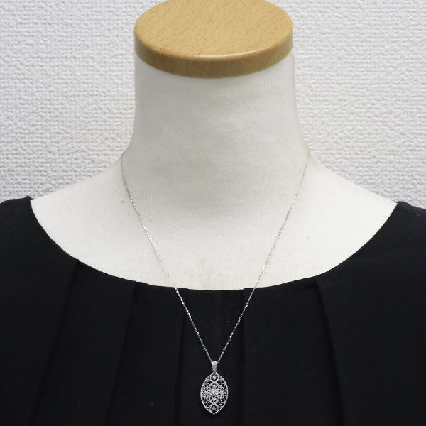 K18WG ダイヤモンド ペンダントネックレス 0.32ct
