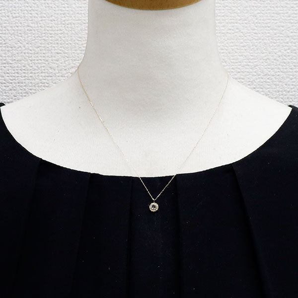 K18YG ローズカット/ラウンドブリリアントカット ダイヤモンド ペンダントネックレス 0.17ct