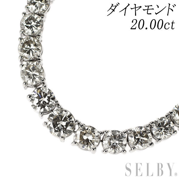 Pt850 ダイヤモンド ネックレス 20.00ct