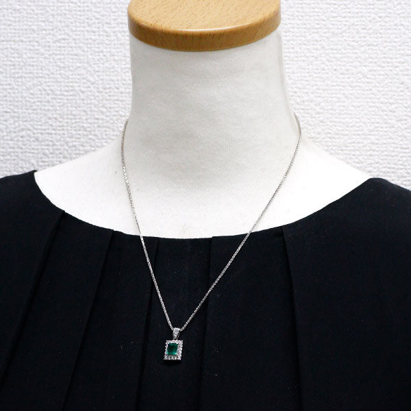 Pt900/ Pt850 エメラルド ダイヤモンド ペンダントネックレス 1.15ct D0.56ct