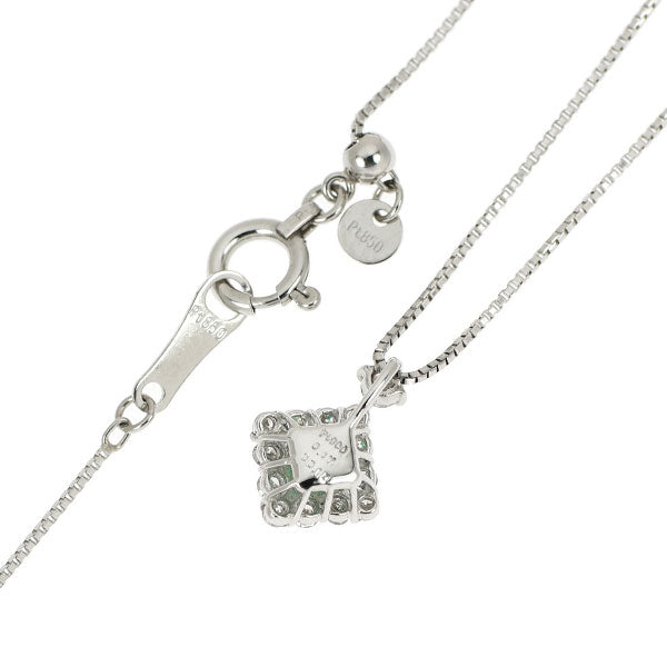 Pt900/ Pt850 エメラルド ダイヤモンド ペンダントネックレス 0.17ct D0.15ct