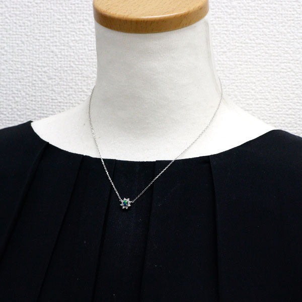 Pt900/ Pt850 ブラックオパール ダイヤモンド ペンダントネックレス D0