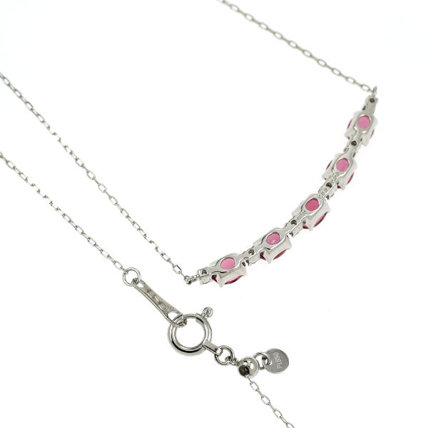 Pt900/ Pt850 ピンクトルマリン ダイヤモンド ペンダントネックレス 0.83ct D0.08ct