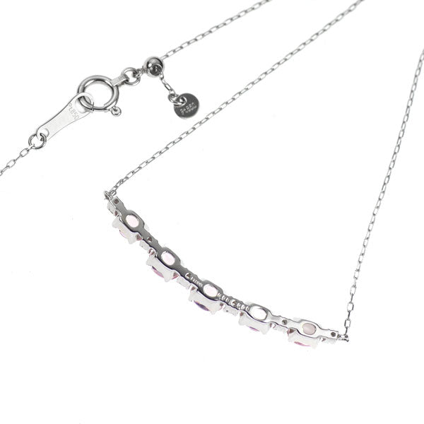 Pt900/ Pt850 モルガナイト ダイヤモンド ペンダントネックレス 0.68ct D0.08ct