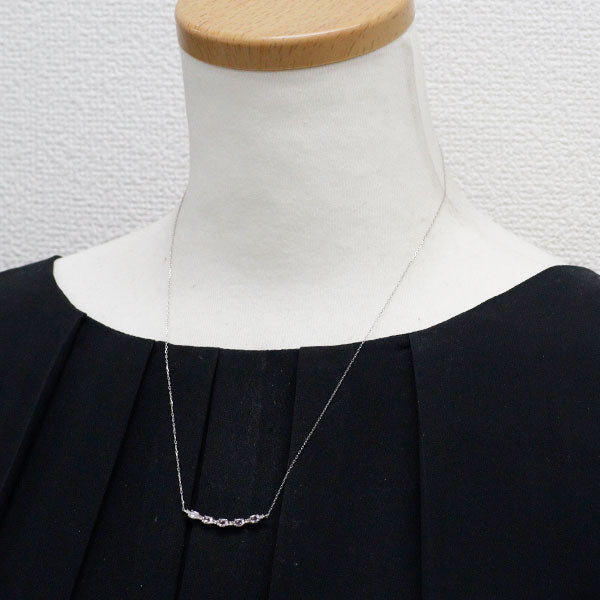 Pt900/ Pt850 モルガナイト ダイヤモンド ペンダントネックレス 0.68ct D0.08ct