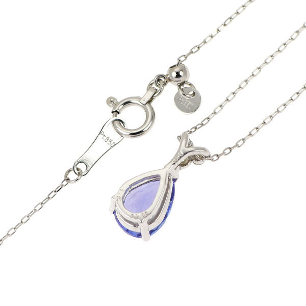 Pt950/ Pt850 タンザナイト ダイヤモンド ペンダントネックレス 1.12ct D0.05ct