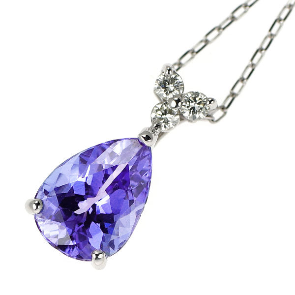 Pt950/ Pt850 タンザナイト ダイヤモンド ペンダントネックレス 1.12ct D0.05ct