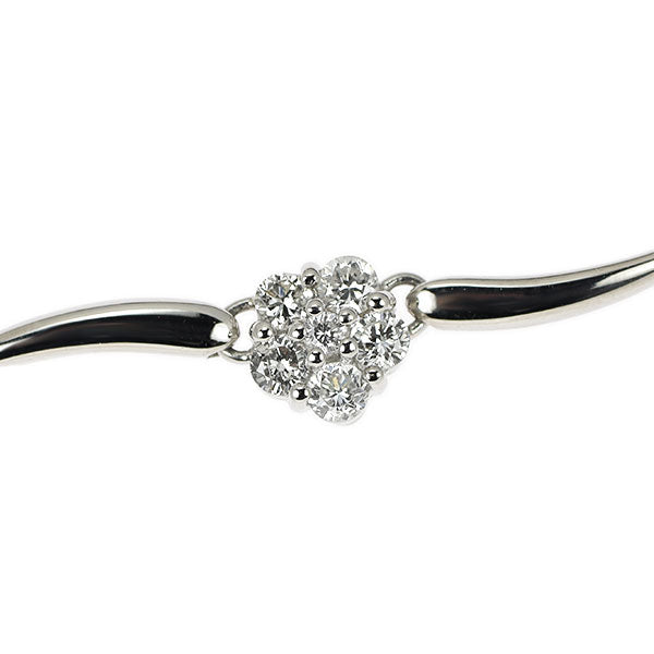 Pt850 ダイヤモンド ブレスレット 1.00ct フラワー