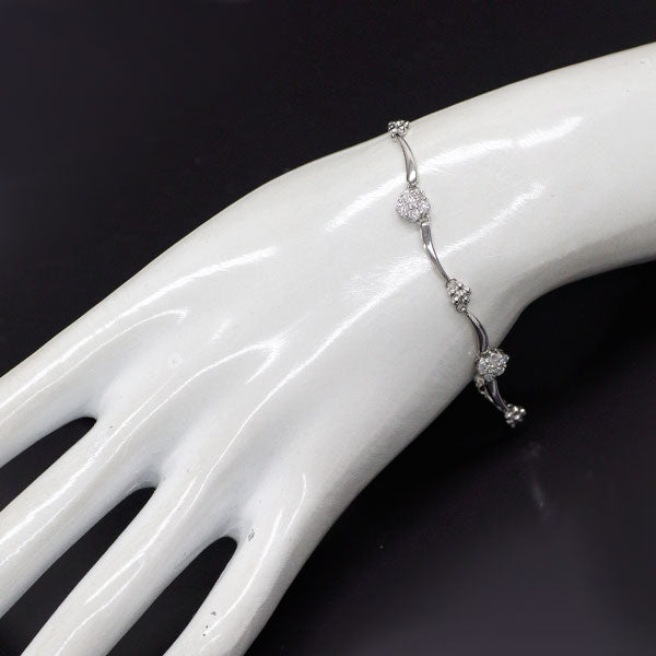 Pt850 ダイヤモンド ブレスレット 1.00ct フラワー