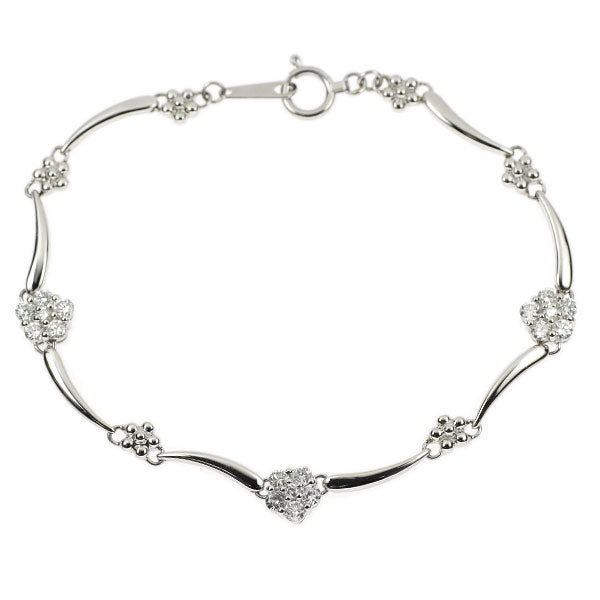 Pt850 ダイヤモンド ブレスレット 1.00ct フラワー