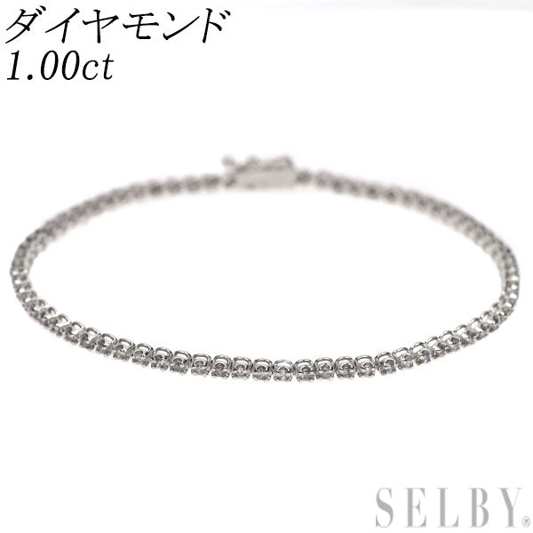 K18WG ダイヤモンド テニスブレスレット 1.00ct