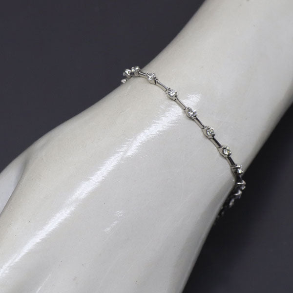 DTC K18WG ダイヤモンド ブレスレット 1.25ct LINE