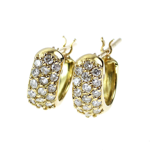 K18YG ダイヤモンド ピアス 0.30ct パヴェ