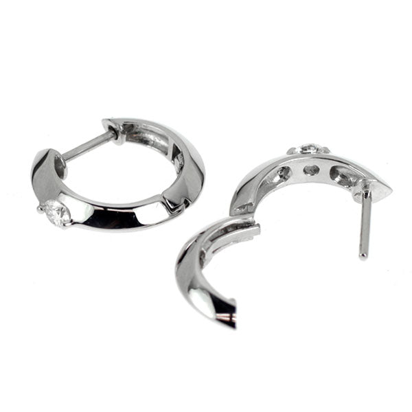 Pt900 ダイヤモンド フープ ピアス 0.130ct