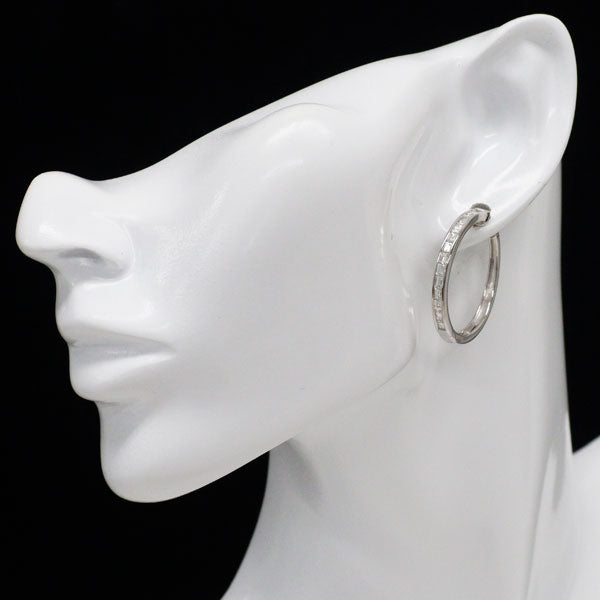 K18WG ダイヤモンド フープピアス 2.02ct