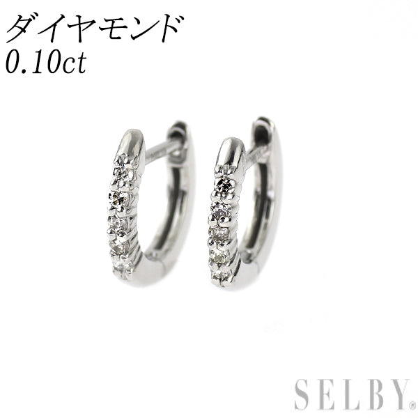 Pt900 ダイヤモンド ピアス 0.10ct フープ