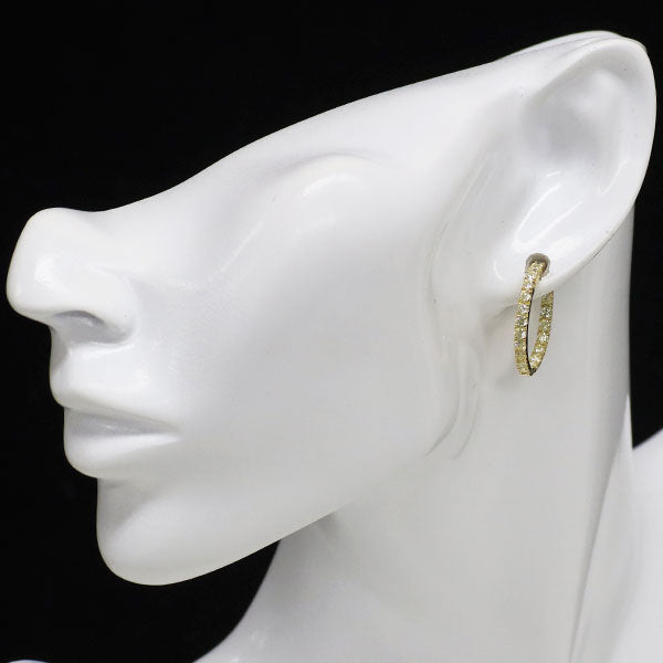 K18YG ダイヤモンド ピアス 0.90ct フープ 片方のみ シングルピアス