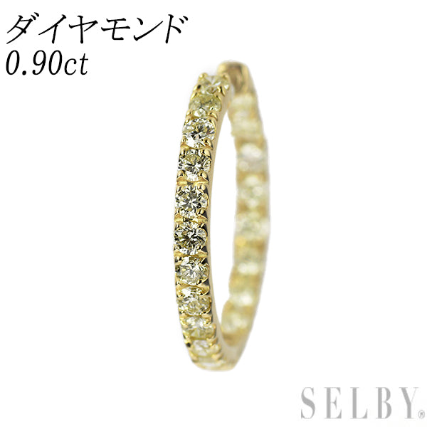K18YG ダイヤモンド ピアス 0.90ct フープ 片方のみ シングルピアス