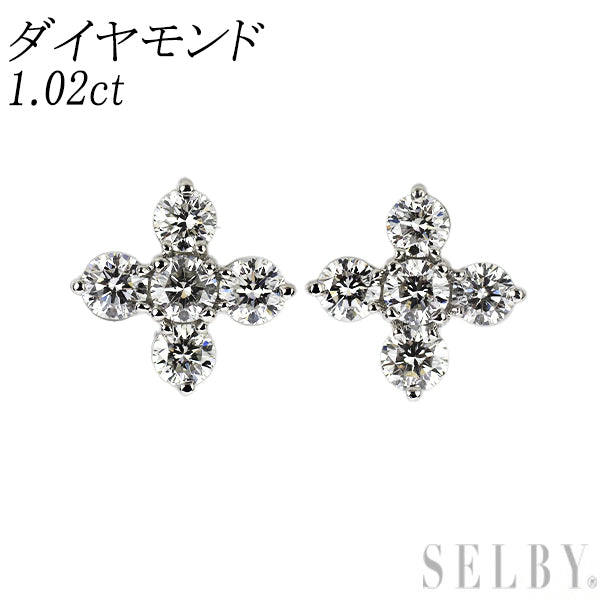 Pt900 ダイヤモンド ピアス 1.02ct