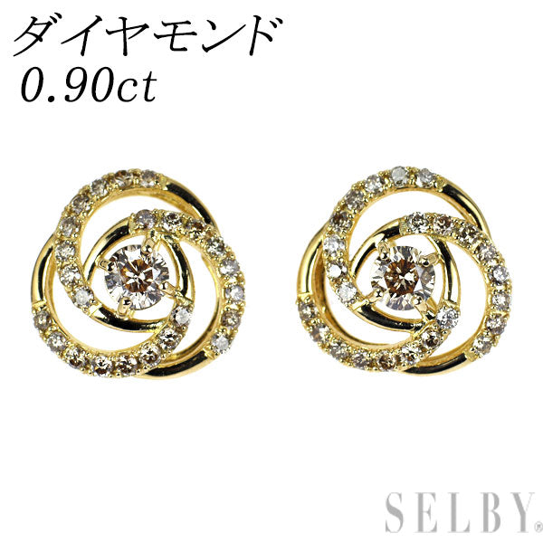 K18YG ダイヤモンド ピアス 0.90ct