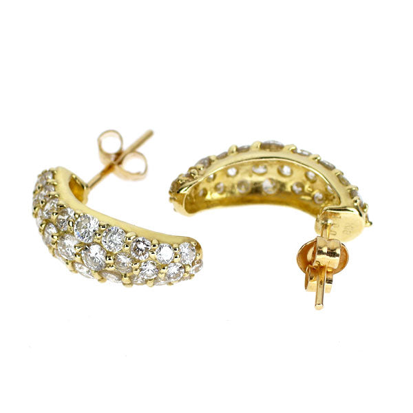 K18YG ダイヤモンド ピアス 2.00ct パヴェ