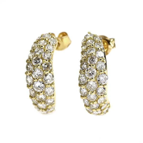 K18YG ダイヤモンド ピアス 2.00ct パヴェ